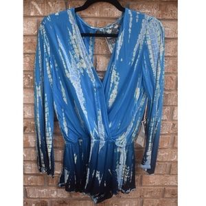 EEUC Young Fabulous & Broke Blue Tie-Dyed Romper